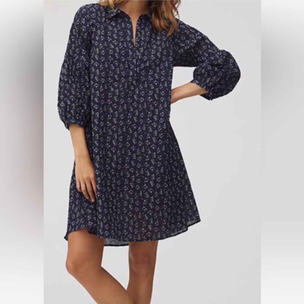 Black D’ahrling dress with purple flowers